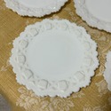 4 Westmoreland Old Quilt Plates Milk Glass White 8