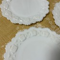 4 Westmoreland Old Quilt Plates Milk Glass White 8