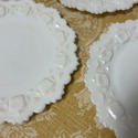 4 Westmoreland Old Quilt Plates Milk Glass White 8