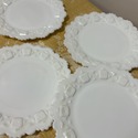 4 Westmoreland Old Quilt Plates Milk Glass White 8