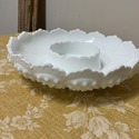 Fenton Milk Glass Candle Holder Or Chip N Dip Bowl