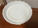 Milk Glass Compote Pedestal Stand Bowl Paneled Gra