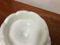 Milk Glass Compote Pedestal Stand Bowl Paneled Gra