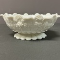 Westmoreland Milk Glass Footed Bowl Paneled Grape 