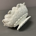 Westmoreland Milk Glass Footed Bowl Paneled Grape 