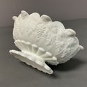 Westmoreland Milk Glass Footed Bowl Paneled Grape 
