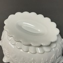 Westmoreland Milk Glass Footed Bowl Paneled Grape 