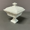 Westmoreland Lidded Compote Candy Dish Pedestal Wh