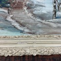 Vintage Winter Oil Painting Framed Landscape Fores