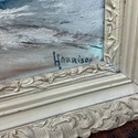 Vintage Winter Oil Painting Framed Landscape Fores
