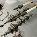 Pair Vintage Electric Wall Sconces Bronze Metal La