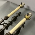 Pair Vintage Electric Wall Sconces Bronze Metal La