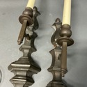Pair Vintage Electric Wall Sconces Bronze Metal La