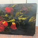Antique Oil Painting Red Apples Green Branches Bla