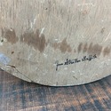 Antique Round Wood Board Painting Copper Kettle St