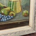 Vintage Oil Painting Still Life Tray of Fruit Wine