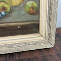 Vintage Oil Painting Still Life Tray of Fruit Wine
