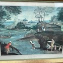 Vintage Print Landscape with Figures by Domenichin
