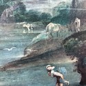 Vintage Print Landscape with Figures by Domenichin