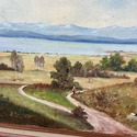 Oil Painting European Landscape Austrian Helmet Hu