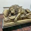 Bronze Metal Lion Sculpture Bookend Figure Lion of