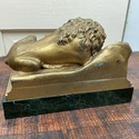 Bronze Metal Lion Sculpture Bookend Figure Lion of