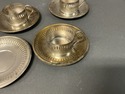 3 Demitasse Silverplate Cup Holders 4 Saucers Reti