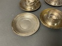 3 Demitasse Silverplate Cup Holders 4 Saucers Reti