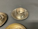 3 Demitasse Silverplate Cup Holders 4 Saucers Reti