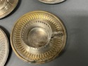 3 Demitasse Silverplate Cup Holders 4 Saucers Reti