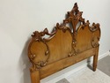 French Carved Wood Queen Headboard Intricate Scrol