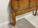 French Carved Wood Queen Headboard Intricate Scrol