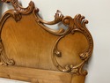 French Carved Wood Queen Headboard Intricate Scrol