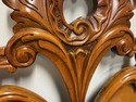 French Carved Wood Queen Headboard Intricate Scrol