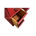 Asian Writing Desk Painted Red Brass Hardware Rope