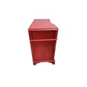 Asian Writing Desk Painted Red Brass Hardware Rope