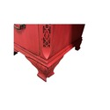 Asian Writing Desk Painted Red Brass Hardware Rope