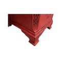 Asian Writing Desk Painted Red Brass Hardware Rope