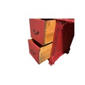 Asian Writing Desk Painted Red Brass Hardware Rope