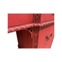 Asian Writing Desk Painted Red Brass Hardware Rope