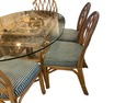 MCM Rattan Bamboo Dining Room Table Set 6 Chairs G