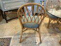 MCM Rattan Bamboo Dining Room Table Set 6 Chairs G