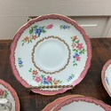 Crown Staffordshire 8 Teacups 7 Saucers Pink Rims 