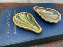 2 Italian Majolica Shell Small Bowls Signed PR Pao