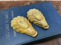 2 Italian Majolica Shell Small Bowls Signed PR Pao