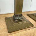 Pair Gold Metal Taper Candlestick Holders Neoclass