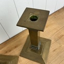 Pair Gold Metal Taper Candlestick Holders Neoclass
