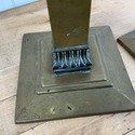 Pair Gold Metal Taper Candlestick Holders Neoclass