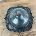 Antique Silverplate Round Covered Butter Cheese Di