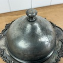 Antique Silverplate Round Covered Butter Cheese Di